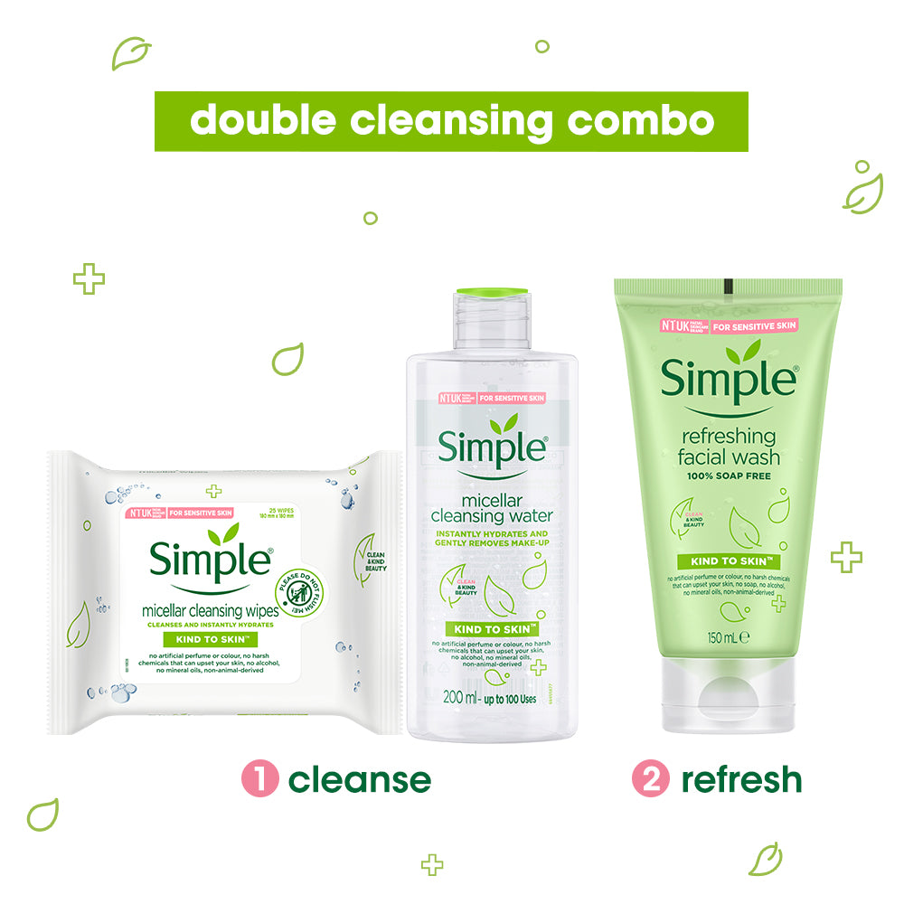 Double Cleansing Set & Micellar Wipes (200ml + 150ml + 25 wipes) Double Cleansing Set & Micellar Wipes (200ml + 150ml + 25 wipes)
