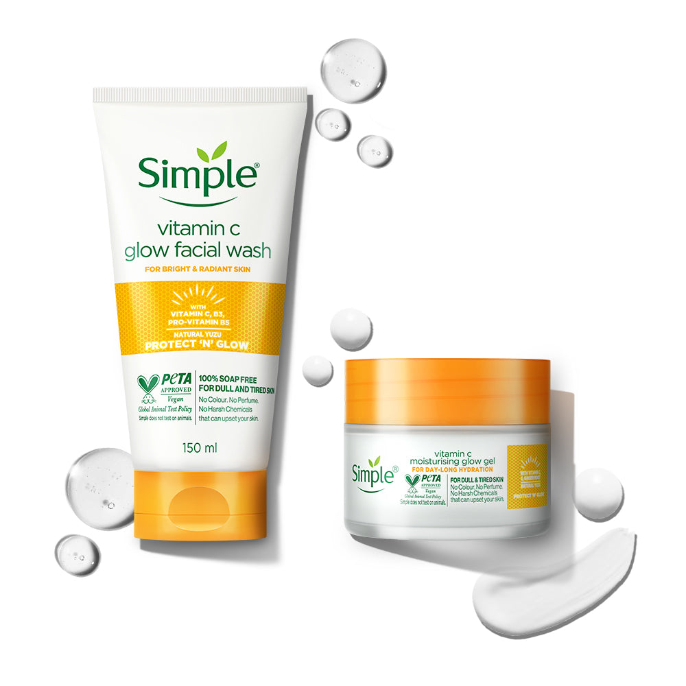 Vitamin C Glow Facial Wash + Moisturising Gel Combo 