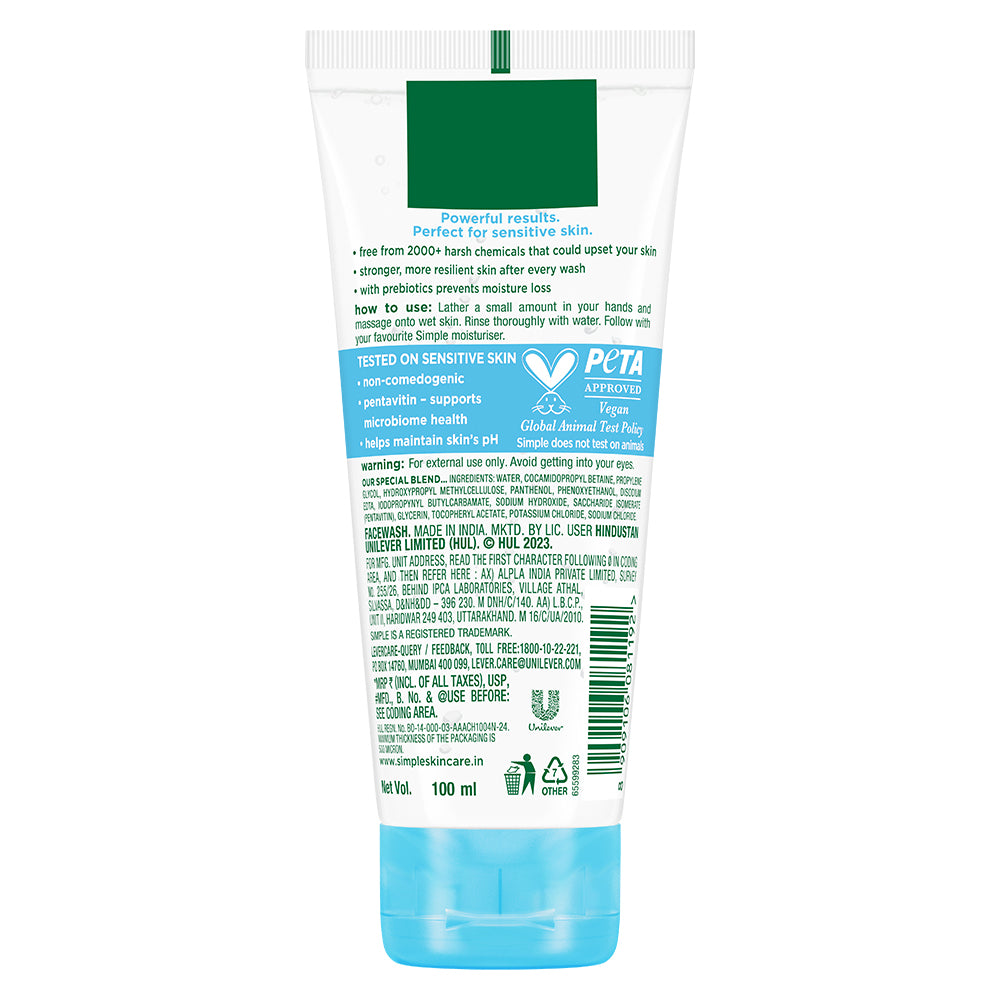 Simple Water Boost Hydrating Gel Wash, 100ml 