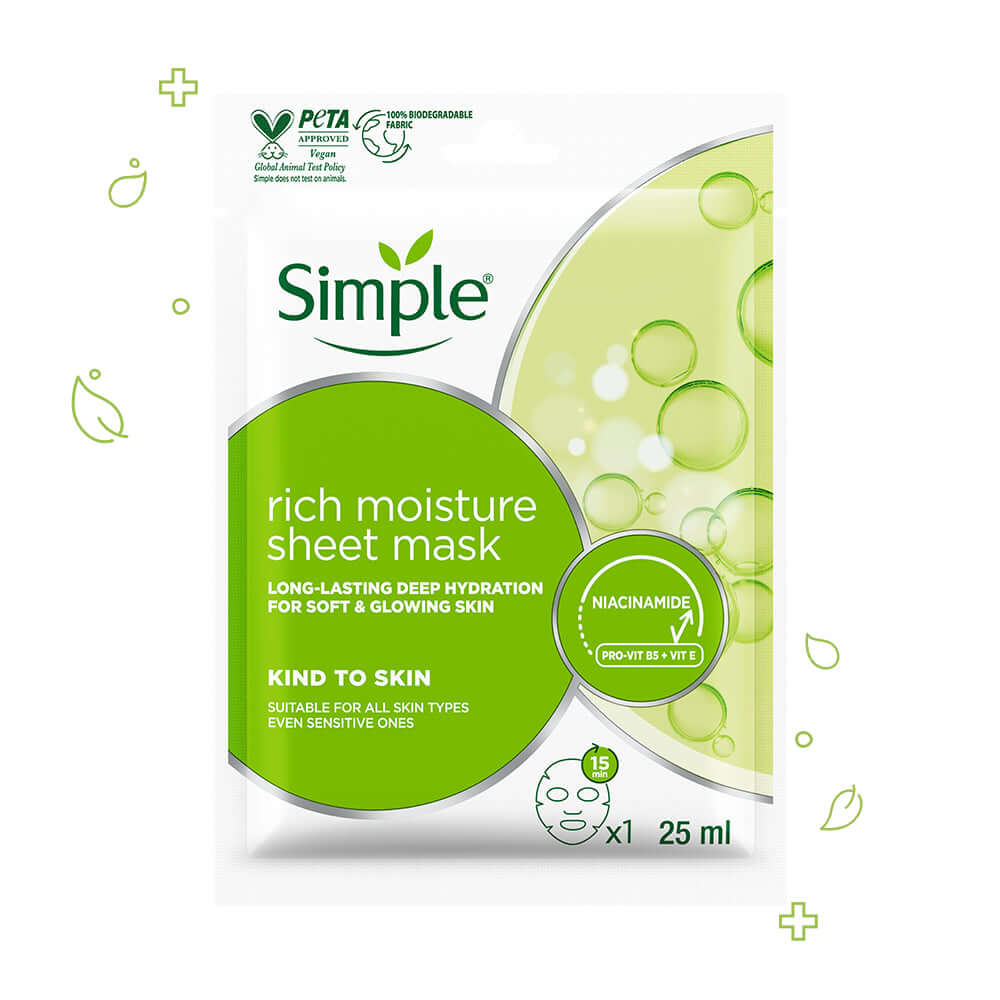 Rich Moisture Sheet Mask with Niacinamide + Pro-vit B5 + Vit E - 25ml 