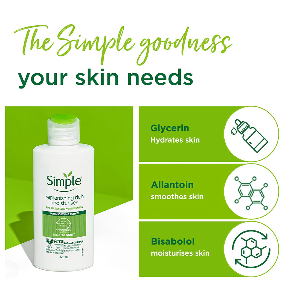 Simple Replenishing Rich Moisturiser - 125ml | Simple Skincare