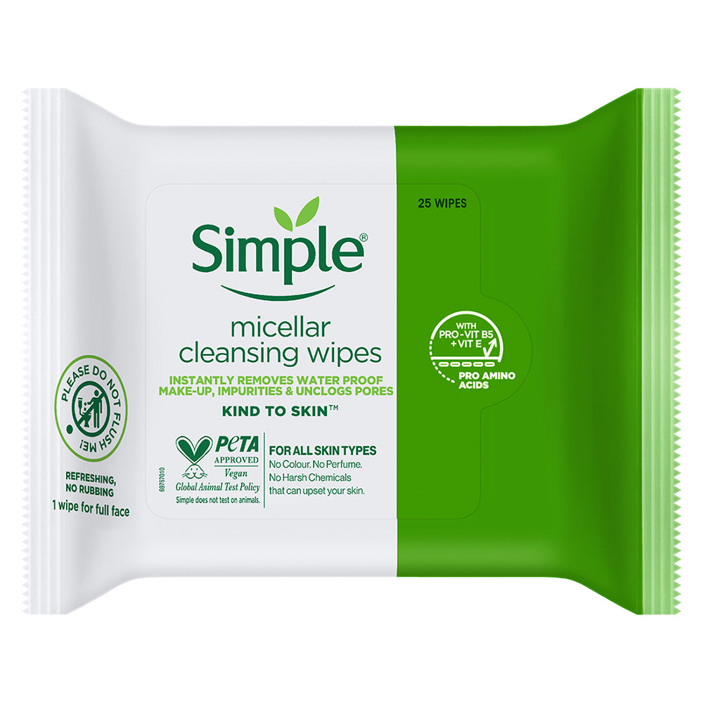 Simple Micellar Cleansing Wipes 25 Wipes Impurities & Makeup