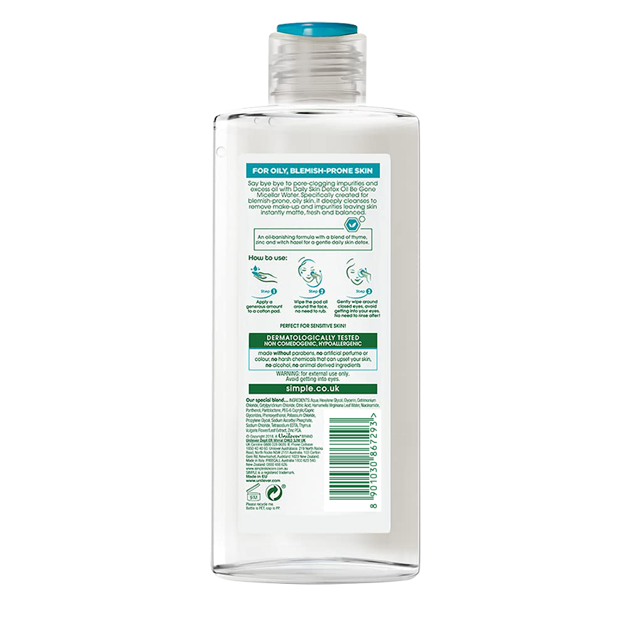 Daily Skin Detox Oil Be Gone Micellar Water 200 ml 