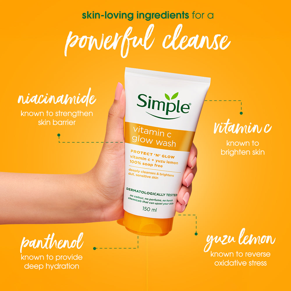 Simple Vitamin C Glow Facial Wash, 150ml 