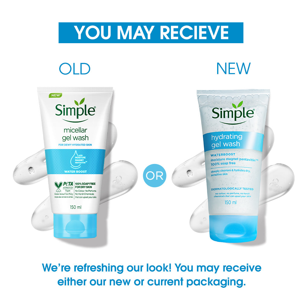 Simple Water Boost Hydrating Gel Wash, 150ml 