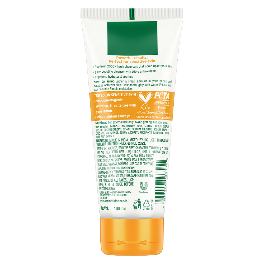 Simple Vitamin C Glow Facial Wash, 100ml 