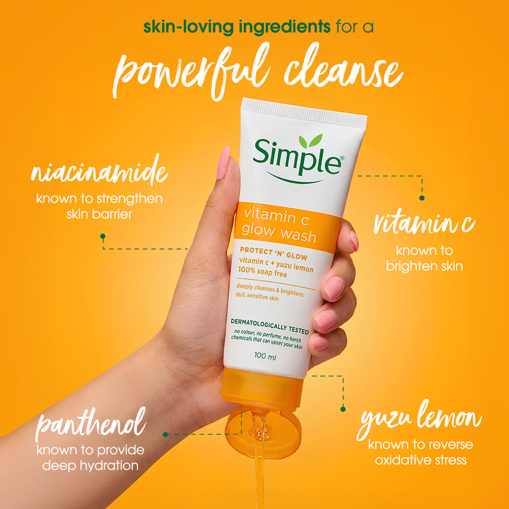 Simple Vitamin C Glow Facial Wash, 100ml 