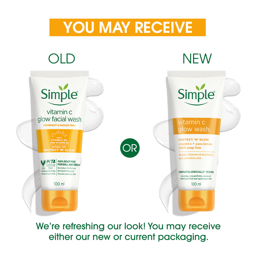 Simple Vitamin C Glow Facial Wash, 100ml 