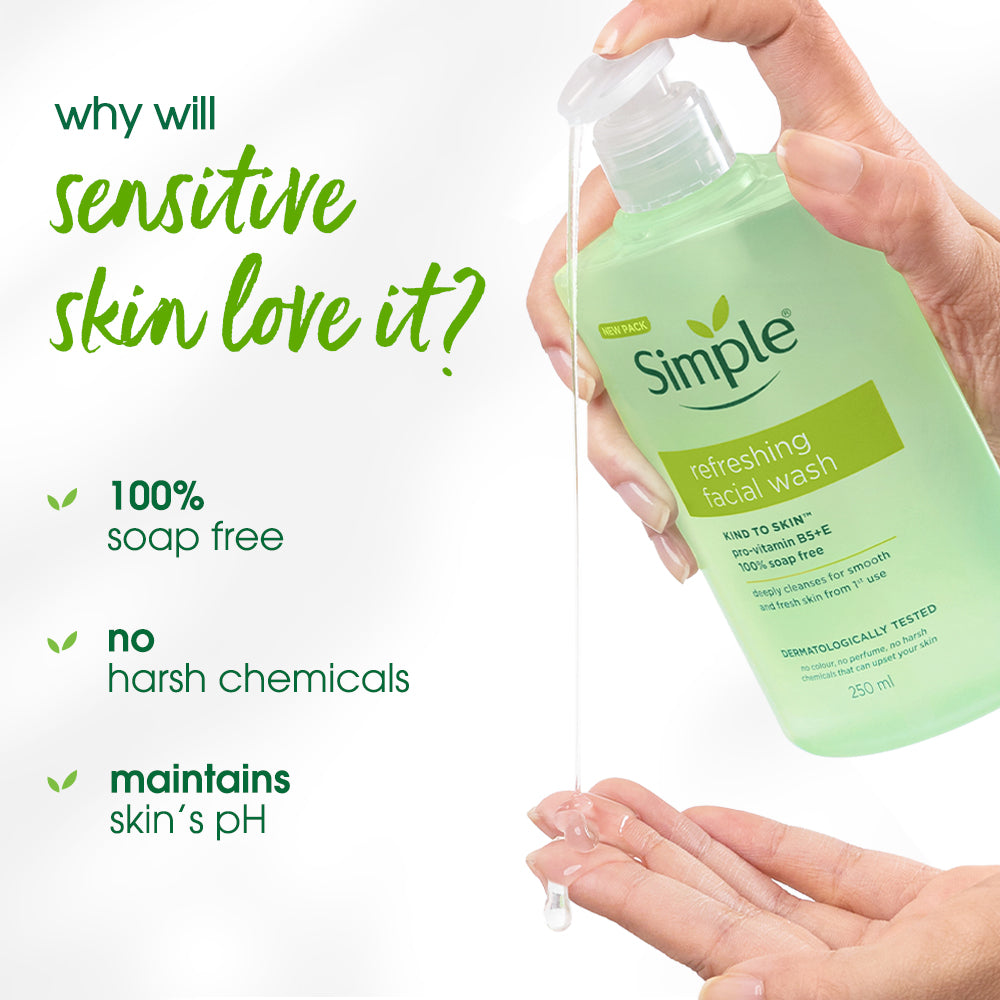 Simple Kind to Skin Refreshing Facial Wash, 250ml 