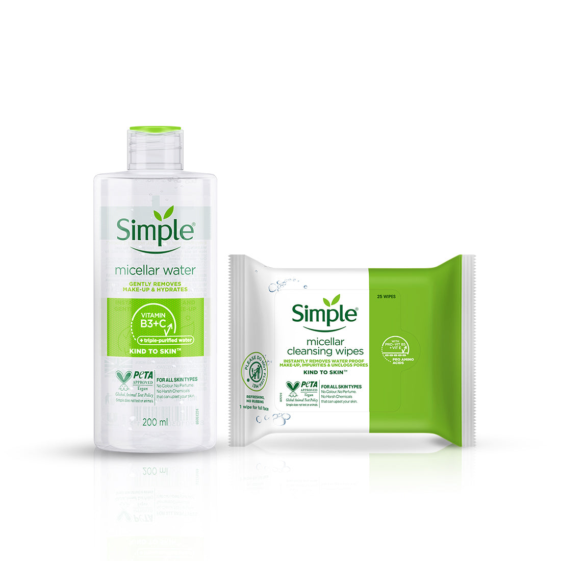 Micellar Cleansing Water & Micellar Cleansing Wipes Combo - (200ml + 25 Wipes) 