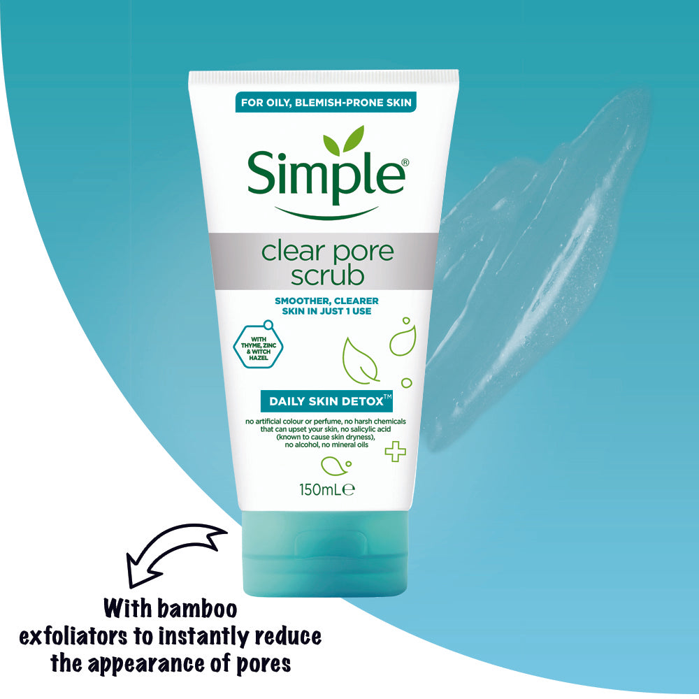 Simple Daily Skin Detox Clear Pore Facial Scrub 150ml - 5 